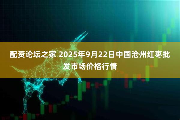 配资论坛之家 2025年9月22日中国沧州红枣批发市场价格行情